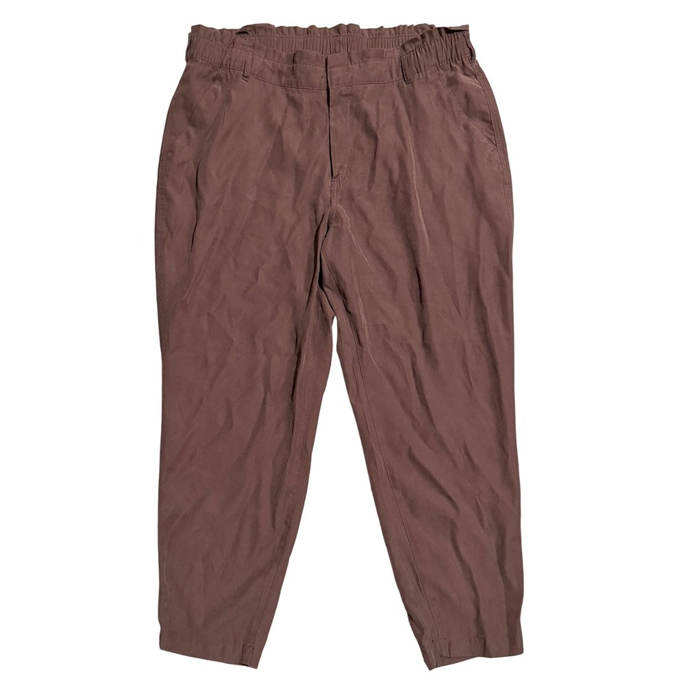 Old Navy NWT Womens XL Brown High Waist Elastic Paperbag Tapered Pants Trousers
